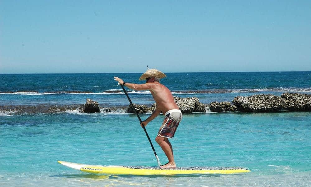 paddleboarding working out