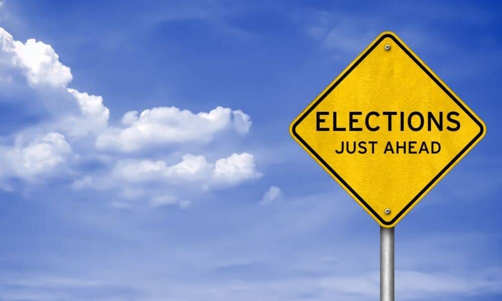 elections just ahead sign