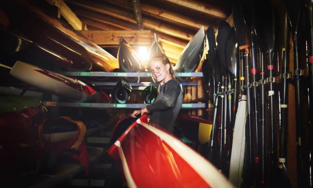 cleaning a kayak