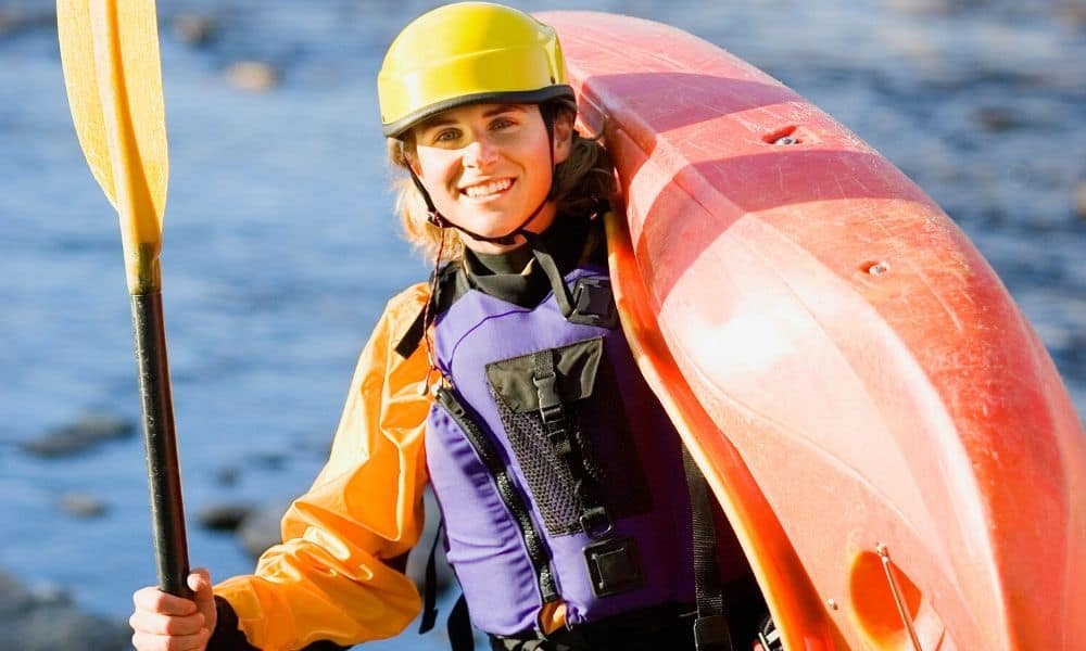 woman in kayaking gear