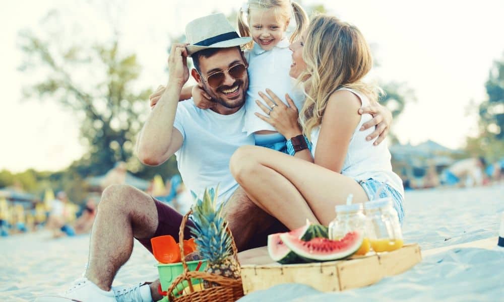 family picnic at the beach