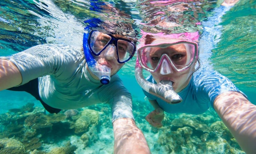 couple snorkeling