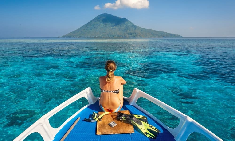snorkeling from a boat
