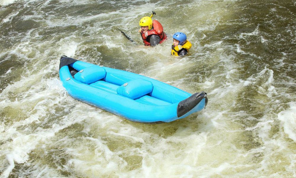 capsized kayak